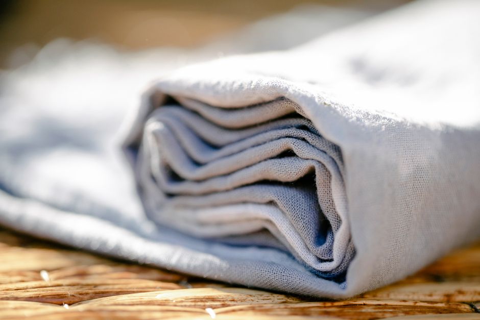 Soft linen textures in warm natural light